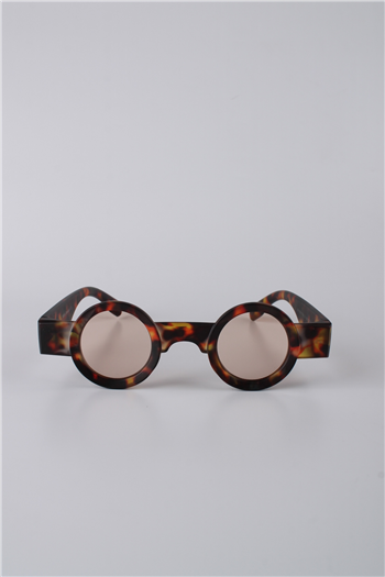 Silvio Monetti Unisex Yuvarlak Leopar Desenli Asetat Çerçeveli Güneş Gözlüğü GG25SM9001AR09