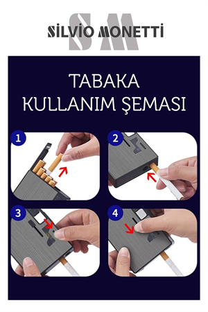 Silvio Monetti USB Şarjlı Çakmaklı Mentollü Sigara Tabakası