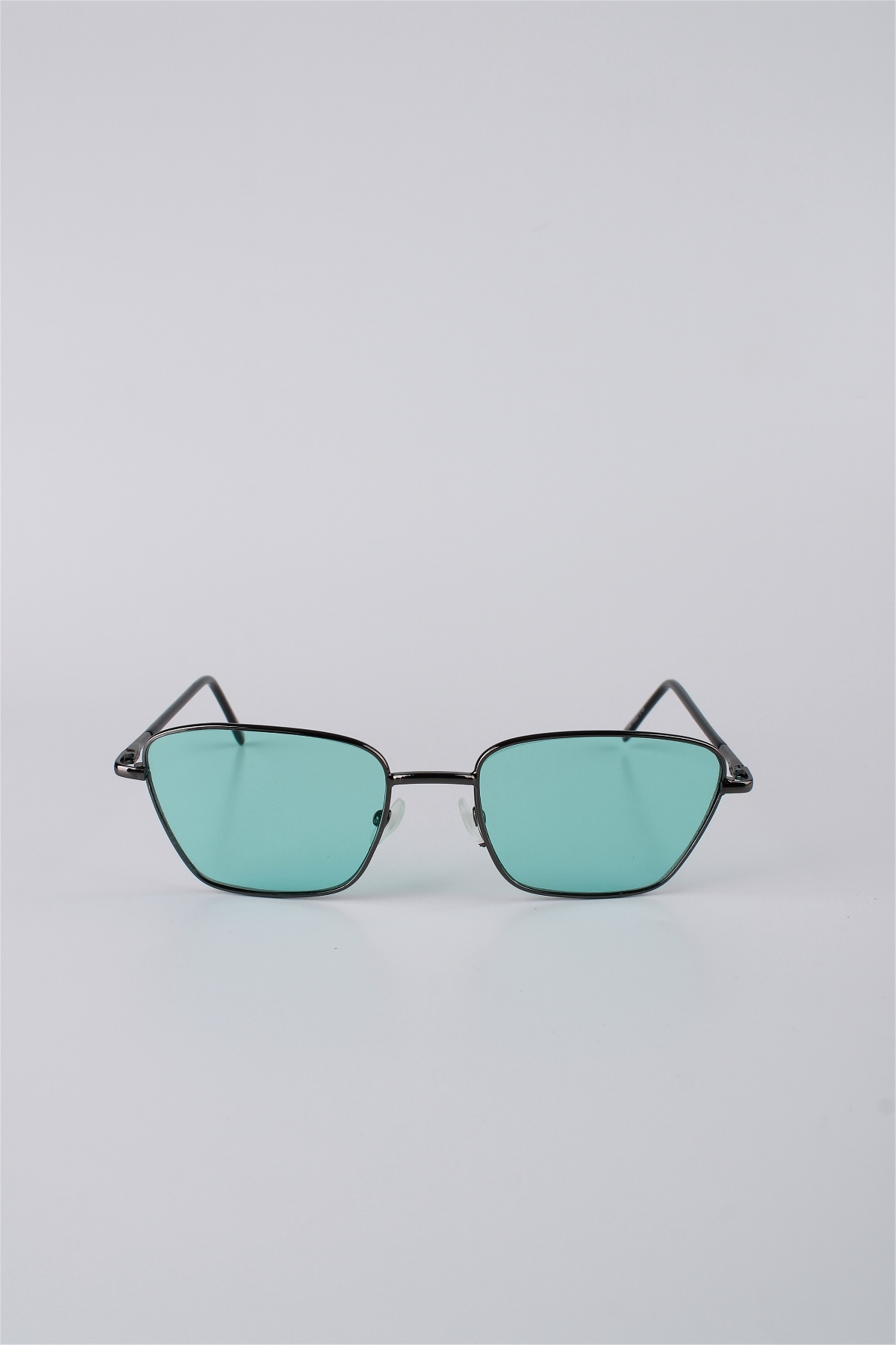 By Marine Füme Çerçeveli Geometrik Turkuaz Camlı Unisex Güneş Gözlüğü GG25BMTOMPL3R05