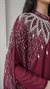 Göğüş ve Kol Çevresi Taşlı İkili Bordo Abaya