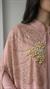 Önü Gold Taş İşlemeli Pudra Abaya