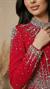Kırmızı Kristal Boncuk İşlemeli Uzun Kol Abiye Elbise