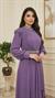 Zarif Taş Detaylı Tam Boy Mor Tesettür Elbise