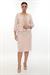 Ceketi Şık Taşlı Ve İşlemeli Pudra Kısa Etekli Üçlü Takım
