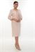 Ceketi Şık Taşlı Ve İşlemeli Pudra Kısa Etekli Üçlü Takım