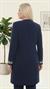 Ceket Önü Zarif Taş İşlemeli Lacivert Üçlü Pantolonlu Takım