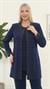 Ceketi Taş İşlemeli Astarlı Şık Lacivert Üçlü Pantolonlu Takım