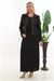 Uzun Kollu Ceketi Taş İşlemeli Siyah Uzun Etekli Üçlü Takım