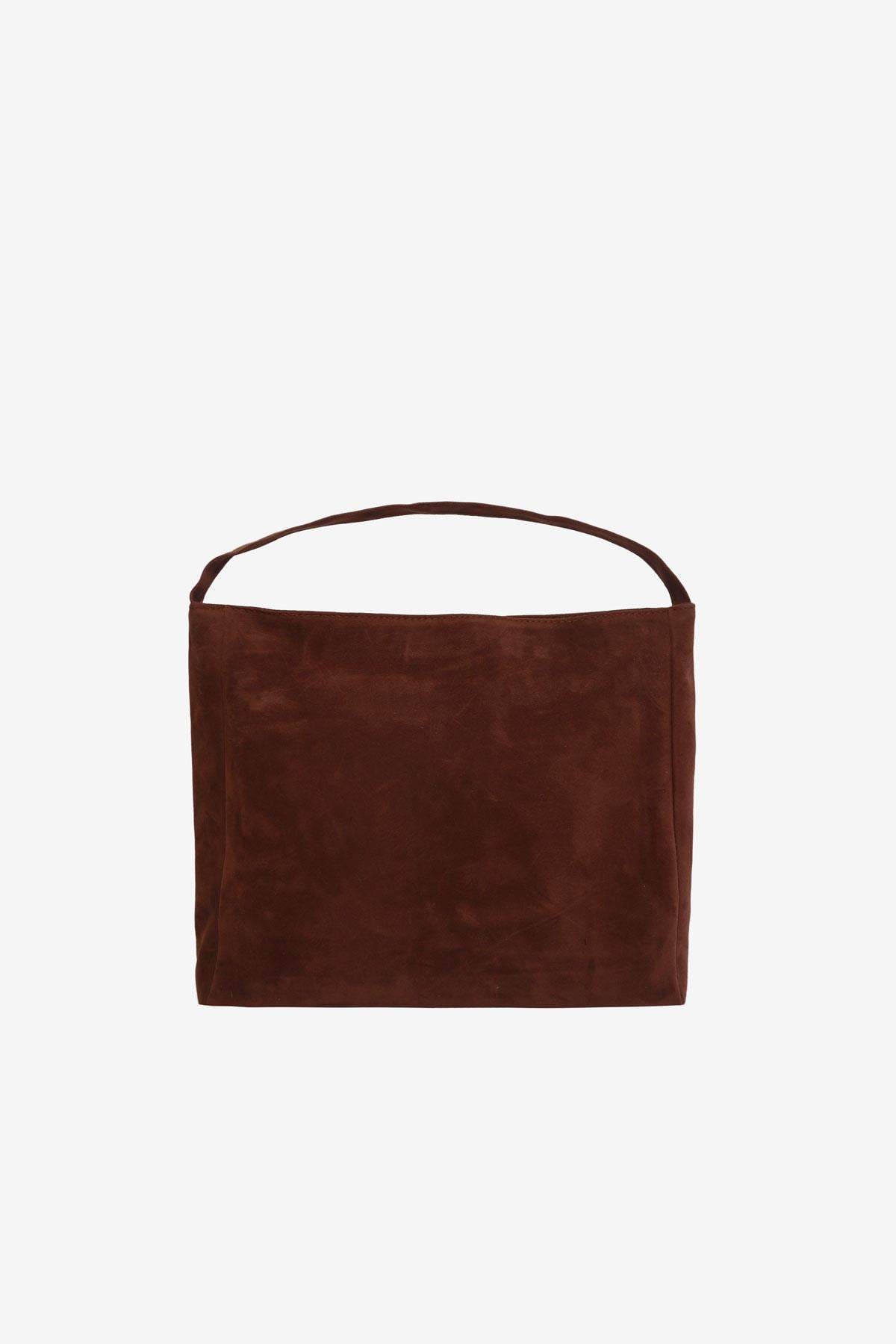 Cleo Geniş Tote Taba Süet Çanta