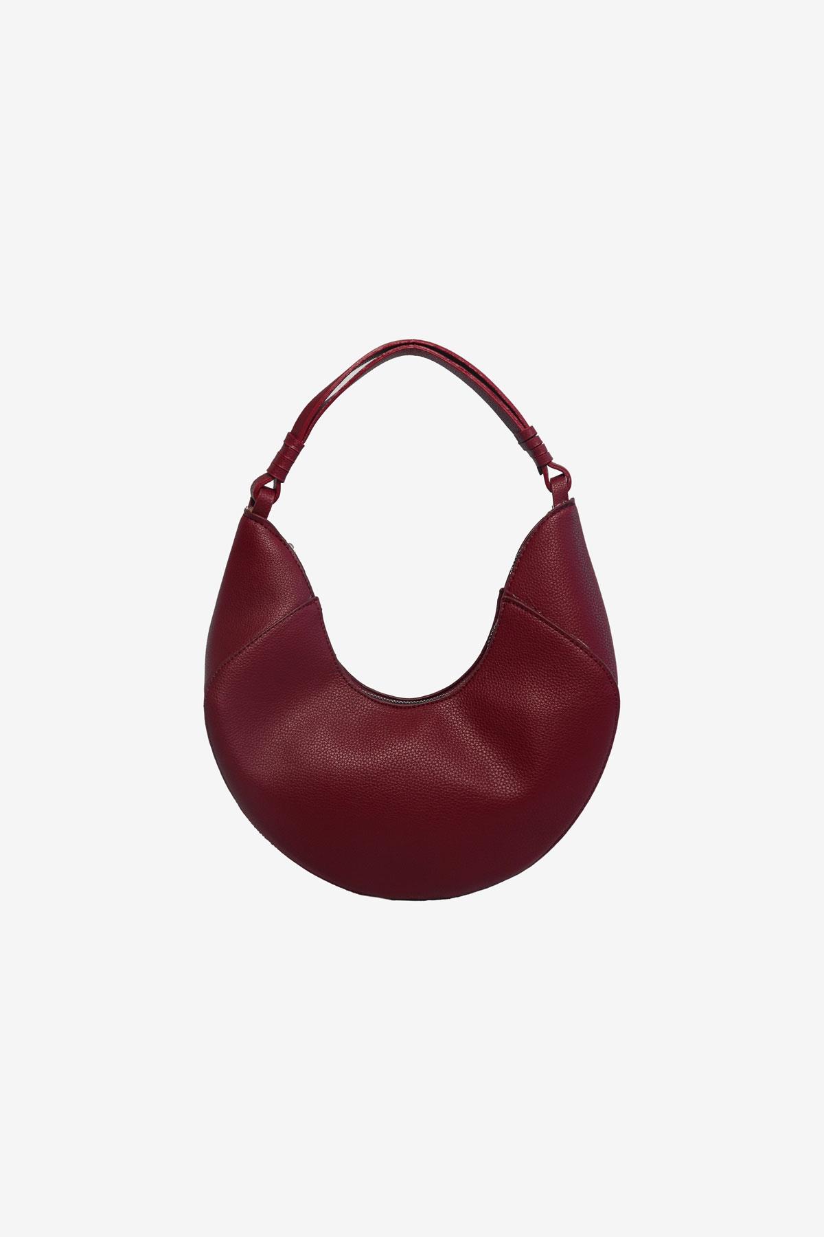 Cielo Oval Baget Bordo Mat Çanta
