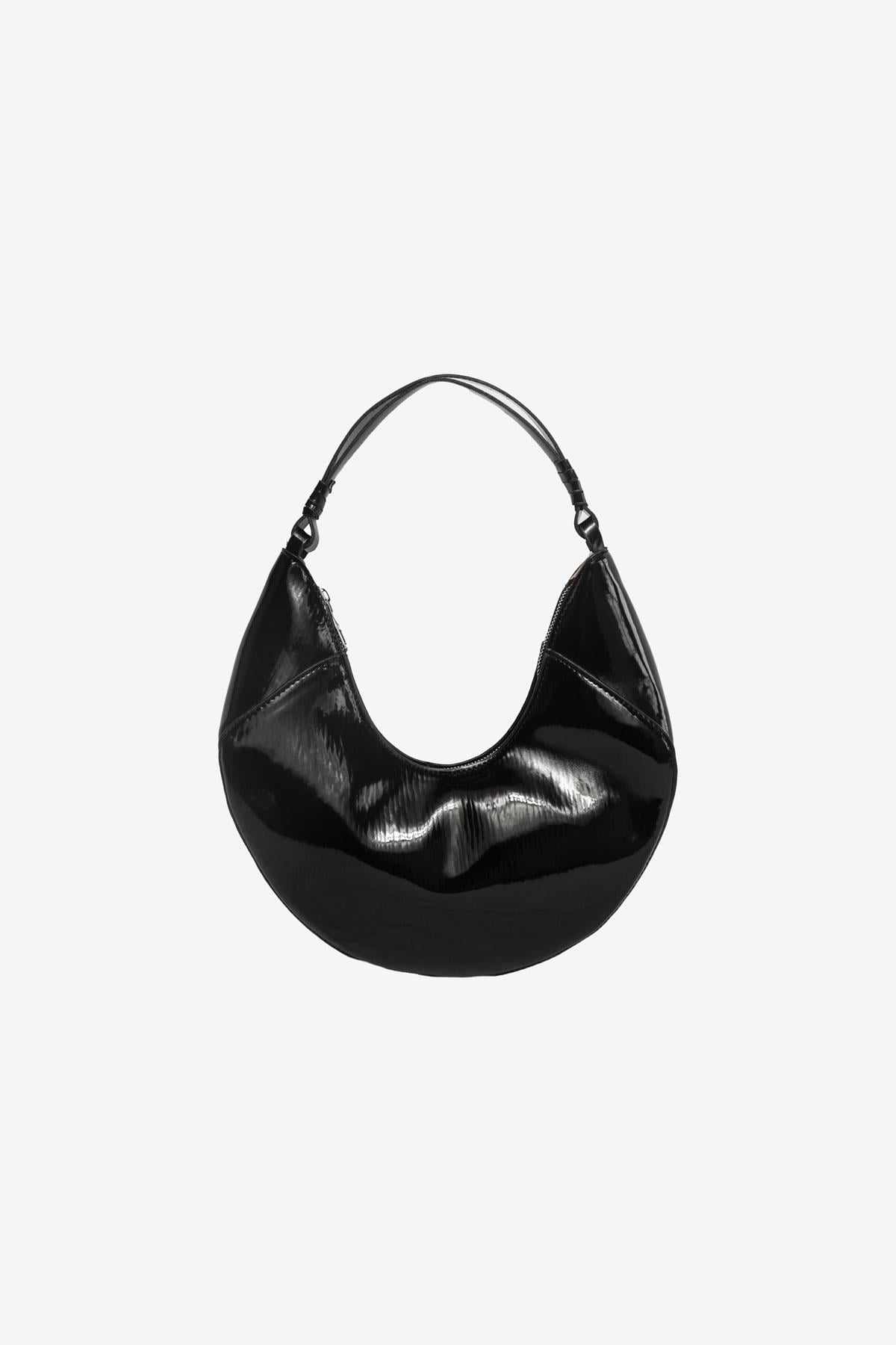 Cielo Oval Baget Siyah Rugan Çanta