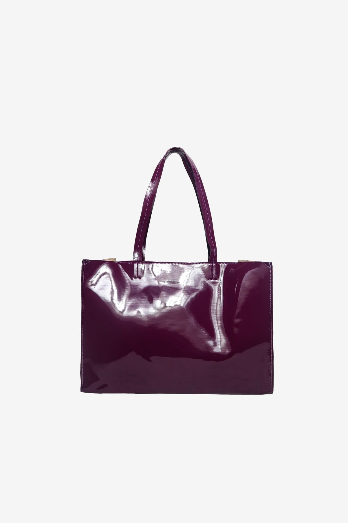 Lenora Çift Saplı Mor Rugan Çanta