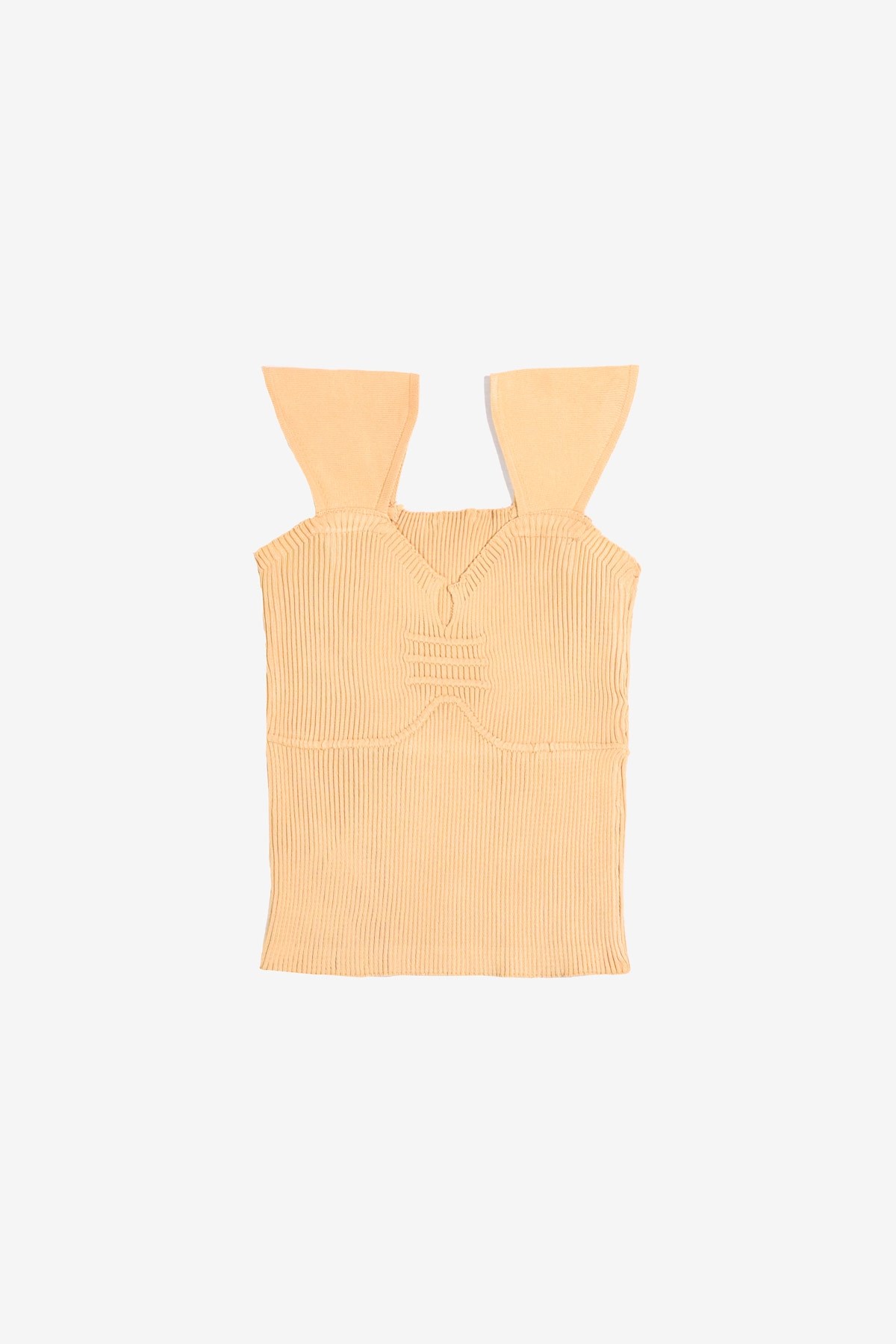 MORE-113 Omuzu Parçalı Somon Crop Top