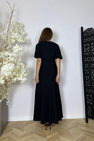 G1495 Taş Detaylı Elbise Siyah