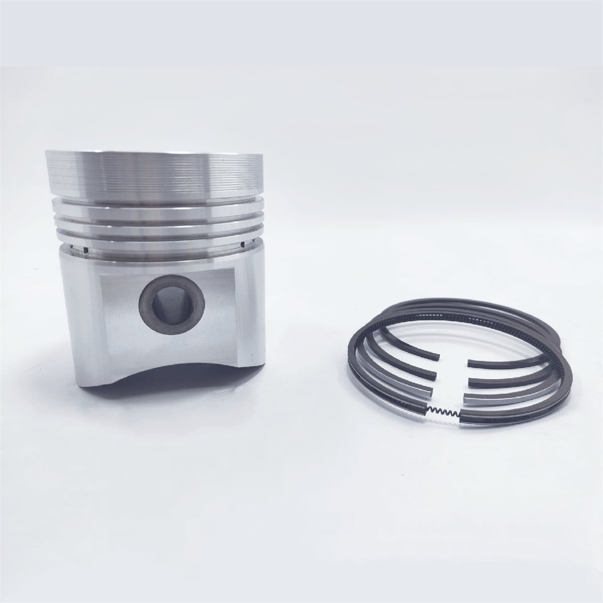 PISTON + PISTON RING SET (STD - DIAMETER : 100 mm) : LOMBARDINI / LDA 100 / 4LD 705