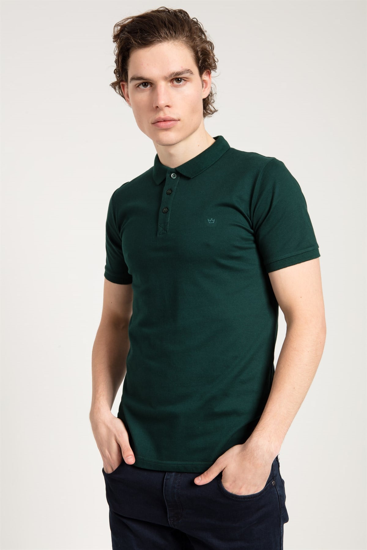 Erkek Klasik Yeşil Polo Yaka T-Shirt