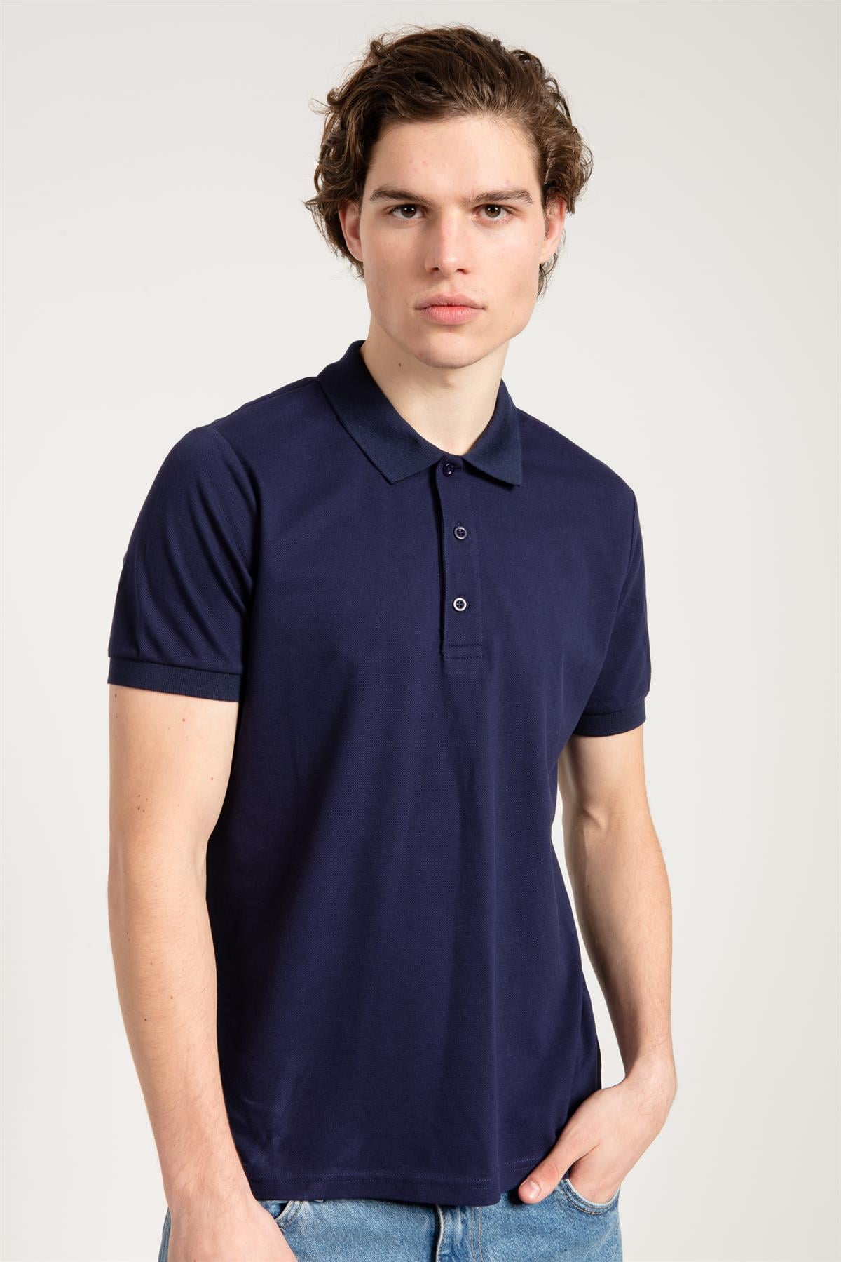 Lacivert Erkek Polo Yaka T-shirt