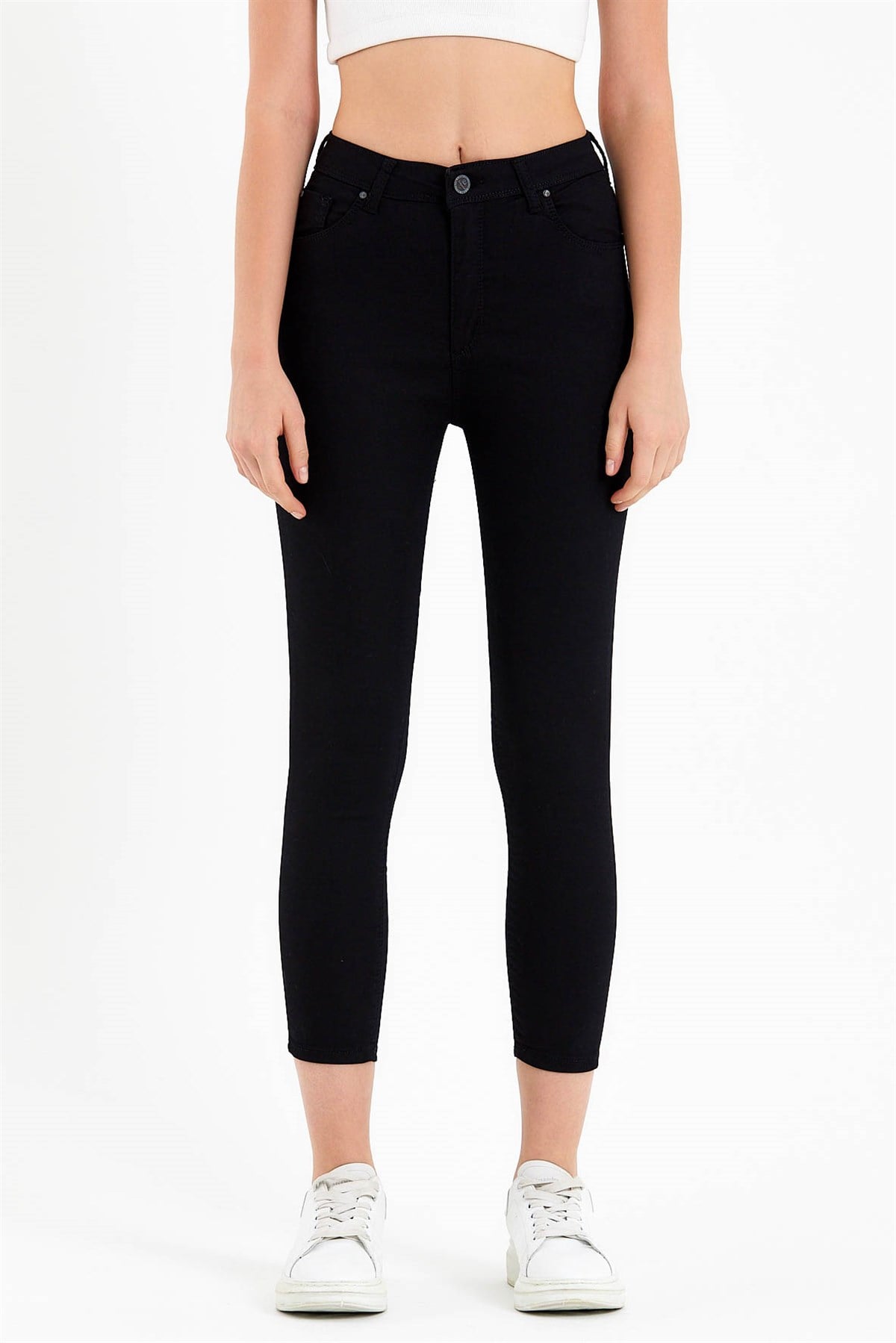 Siyah Skinny Fit Yüksek Bel Jean