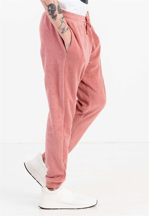 Slim Fit Fleece Joggers in Pink