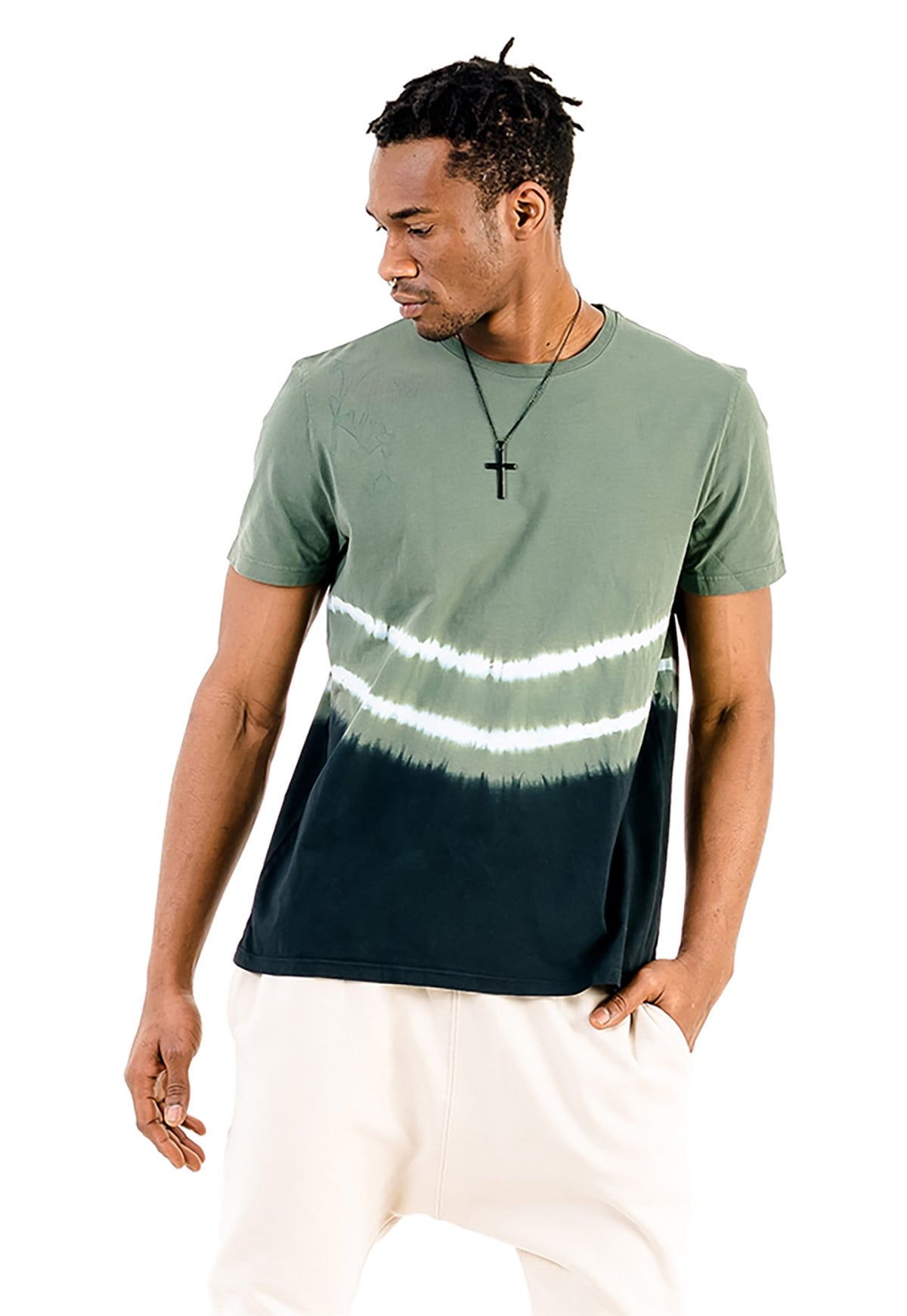 Batik Yıkamalı Yeşil Erkek T-shirt