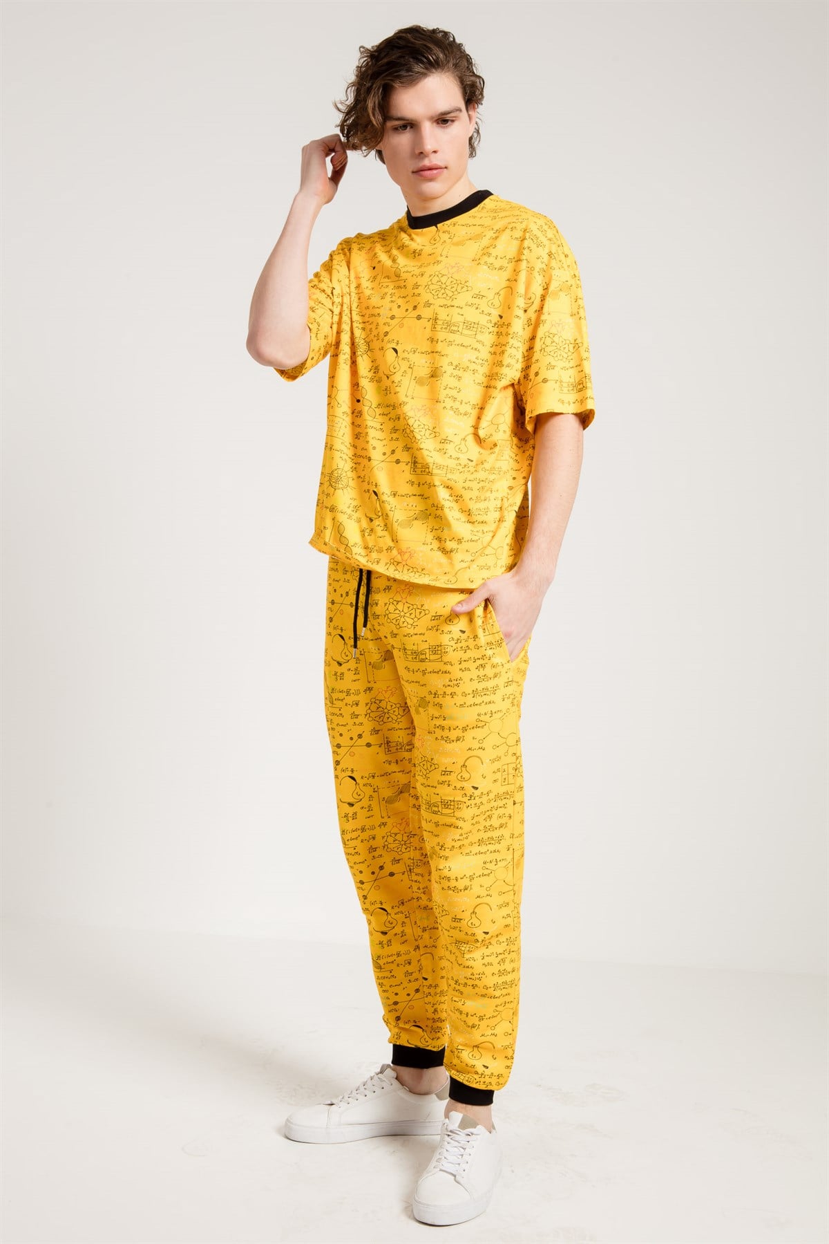 Formula Print Oversized Jogger in Yellow