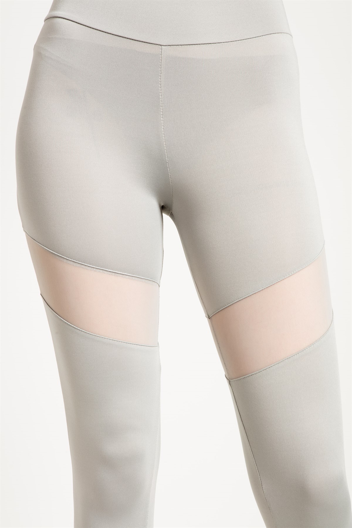 Legging in Grey with Mesh Insert Detail