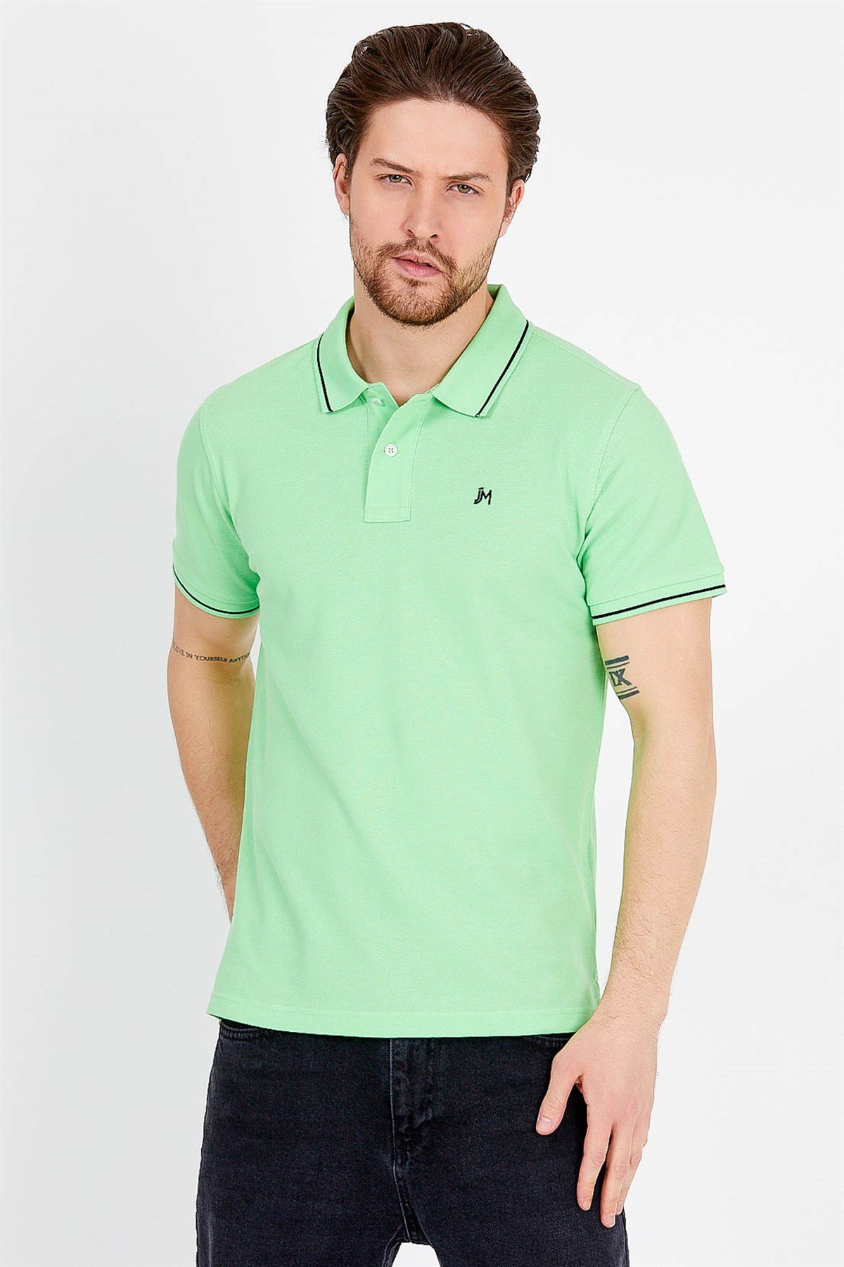 Polo T-shirt in Green with Short Sleeves