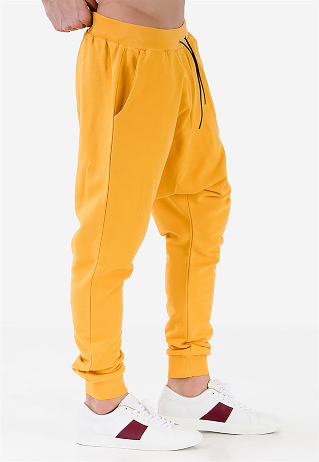Extreme Drop Crotch Joggers in Yellow