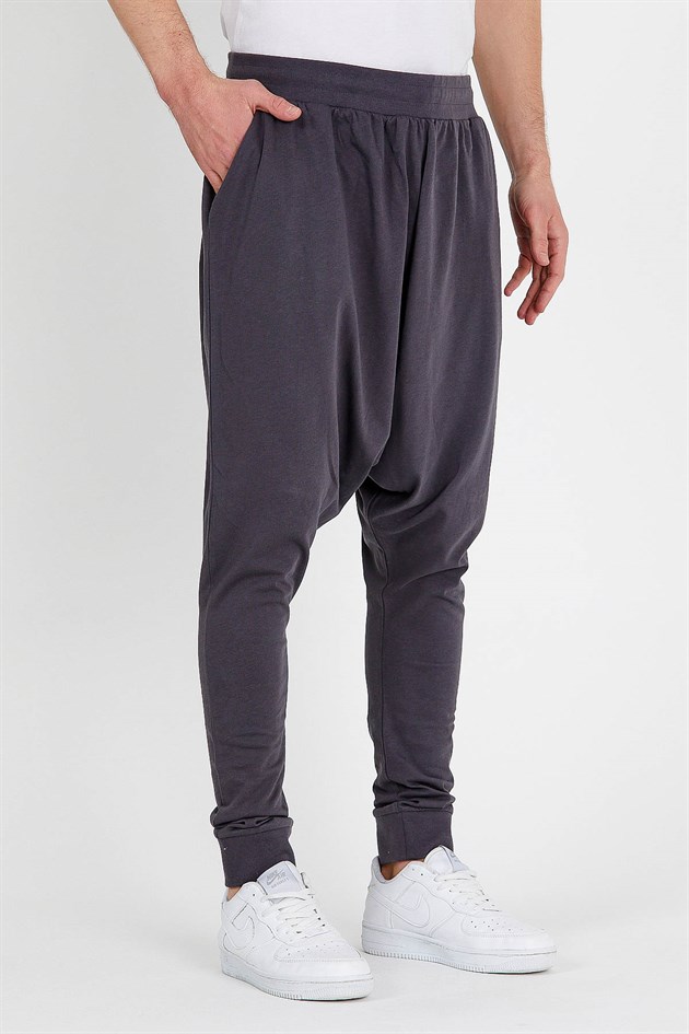Slim Fit Extreme Drop Crotch Joggers in Charcoal