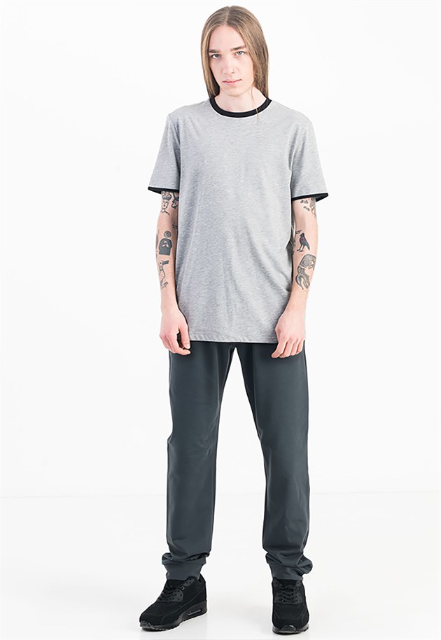 Printed Slim Fit T-shirt in Grey