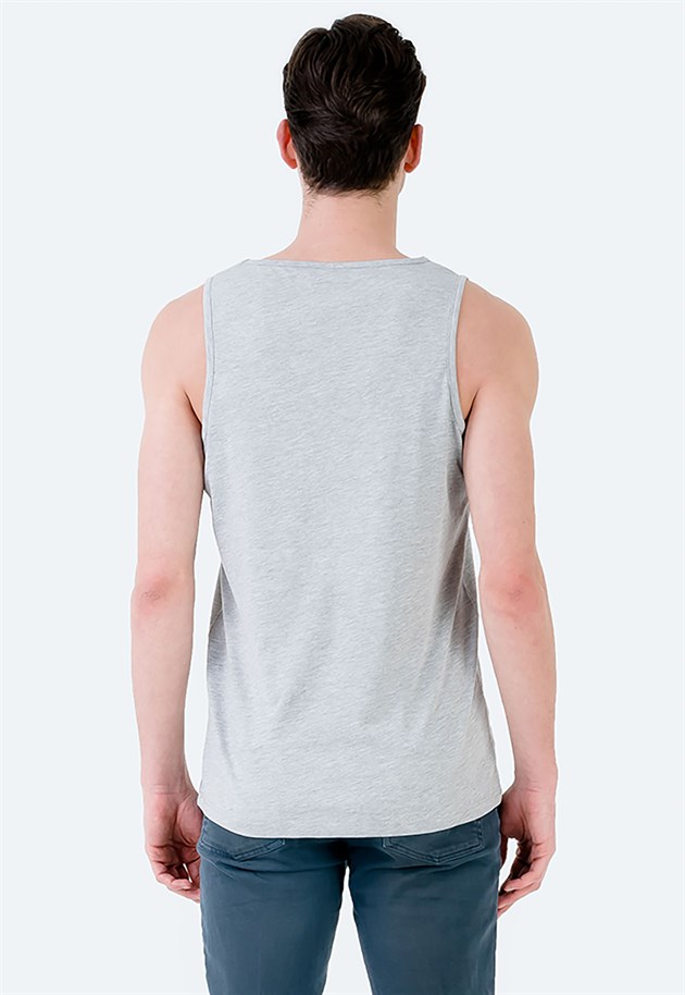 Plain Designed Vest in Grey