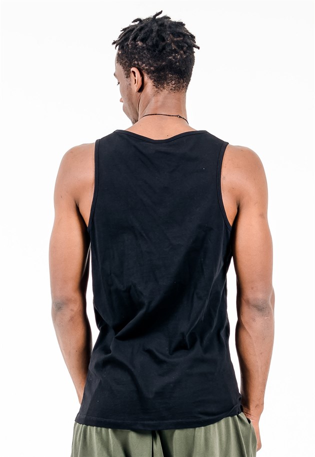 Plain Designed Organic Cotton Vest in Black