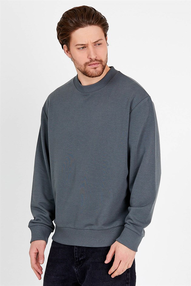 Basic Extreme Oversized Sweatshirt in Grey