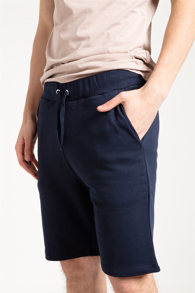Jersey Shorts in Navy with Side Pockets