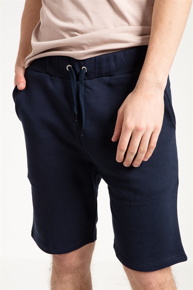Jersey Shorts in Navy with Side Pockets