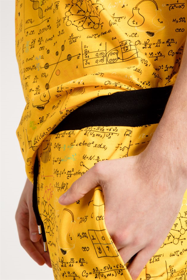 Formula Print Oversized Co-ord Jogger in Yellow