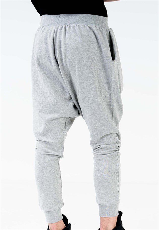 Extreme Drop Crotch Joggers in Grey