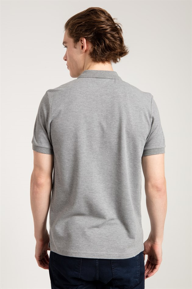 Polo Collared T-shirt in Grey