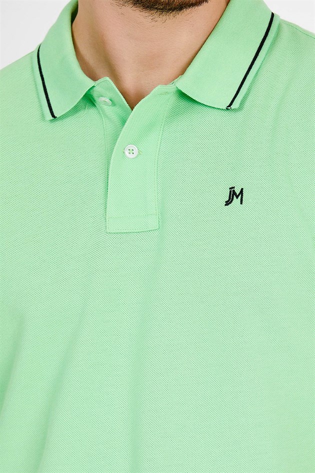 Polo T-shirt in Green with Short Sleeves
