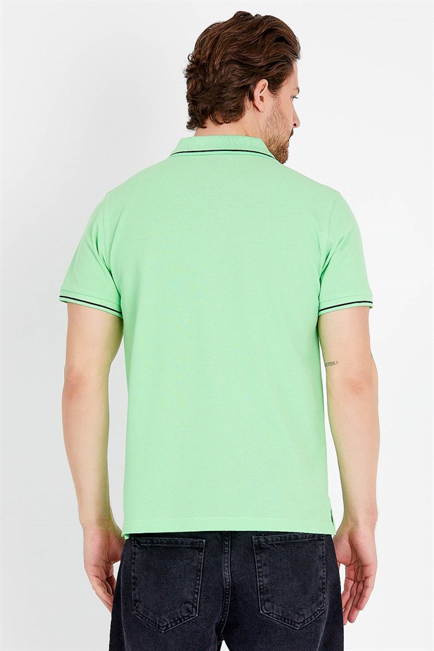 Polo T-shirt in Green with Short Sleeves