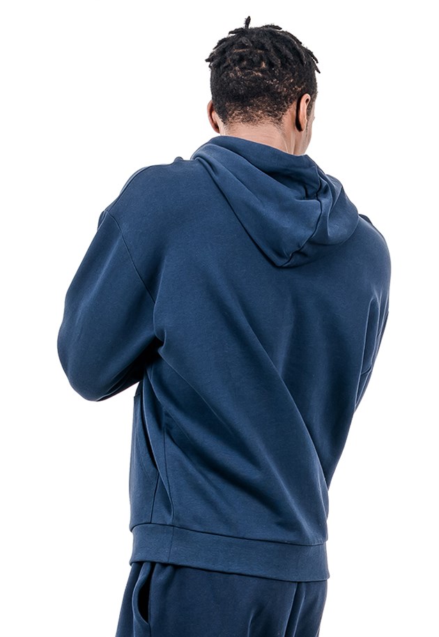 Oversized Hoodie in Navy with Pouch Pocket