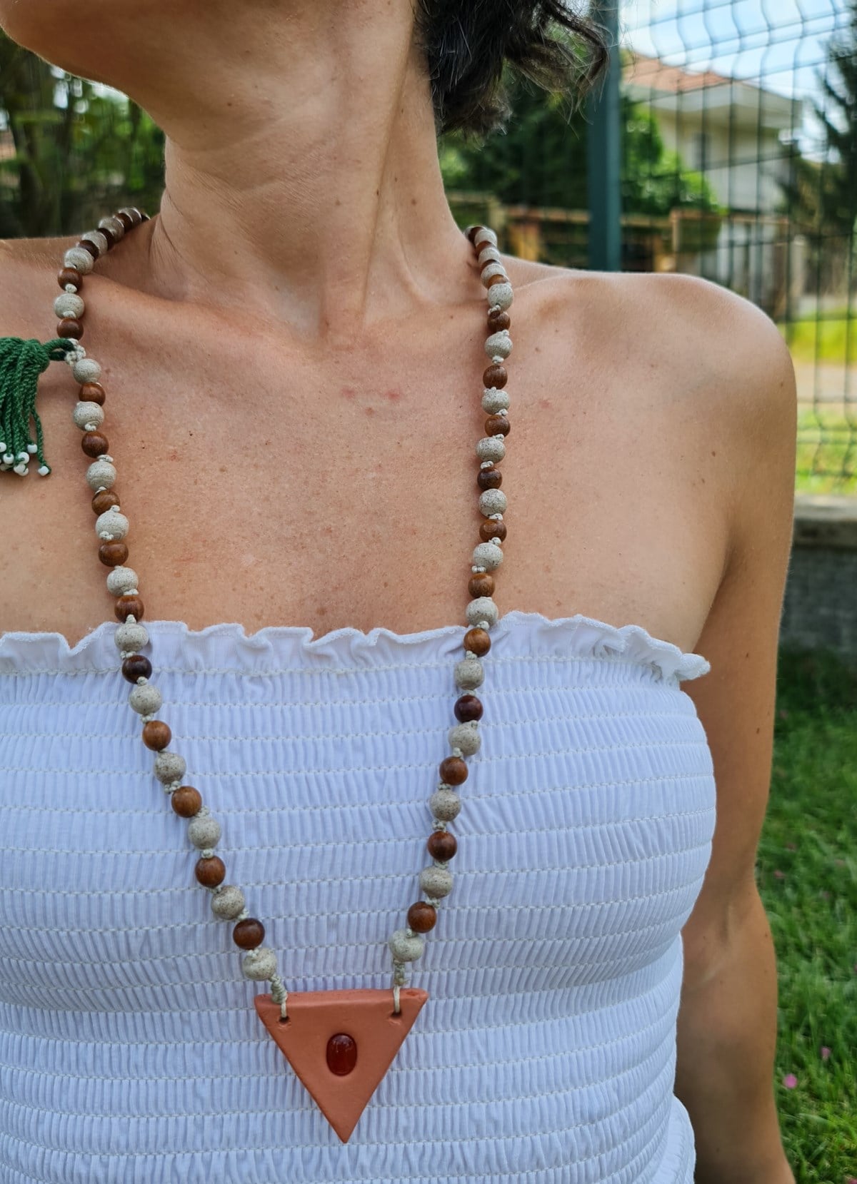 Akik Taşlı Sandal Kolye