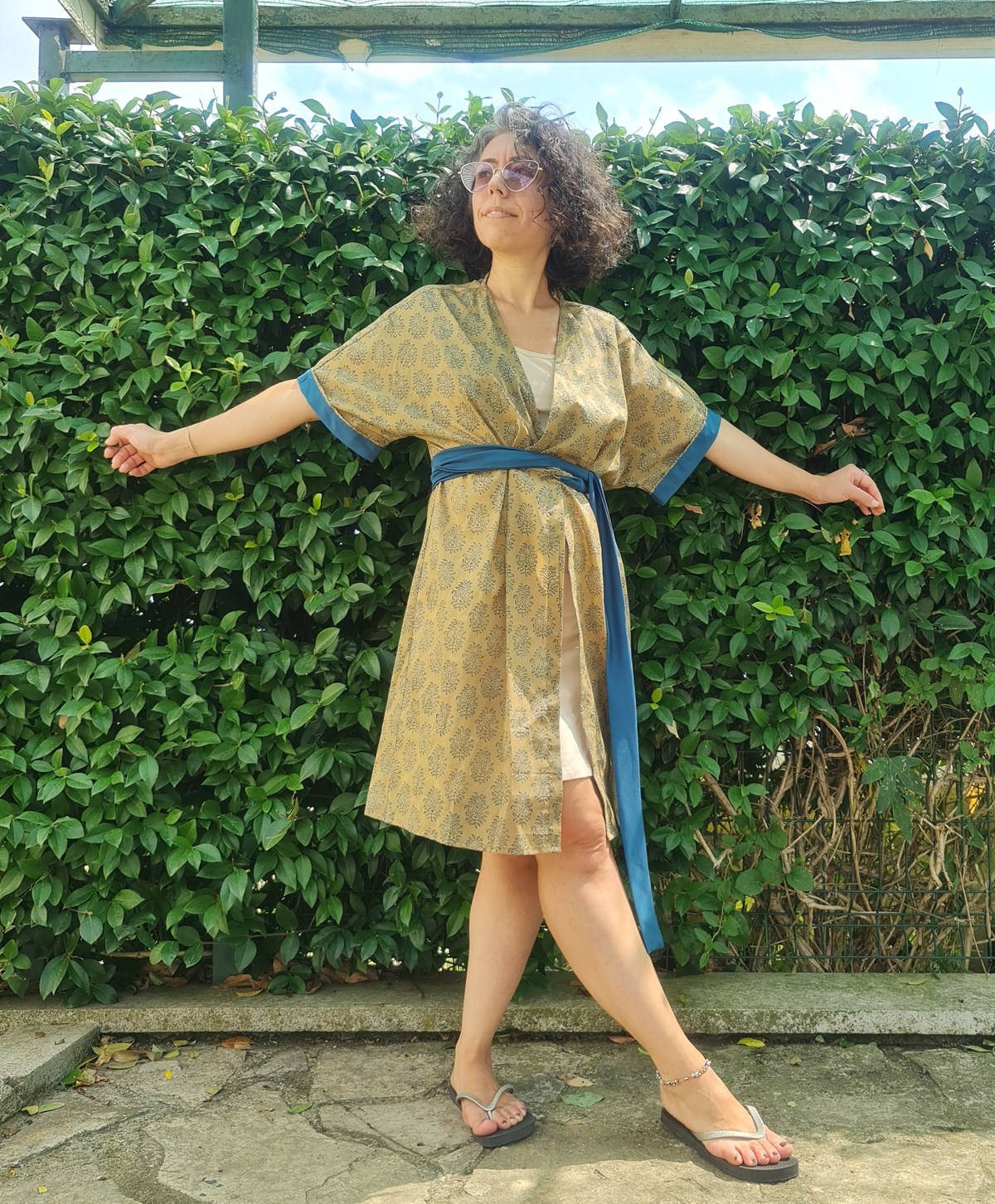 Çiçek Baskılı Kimono