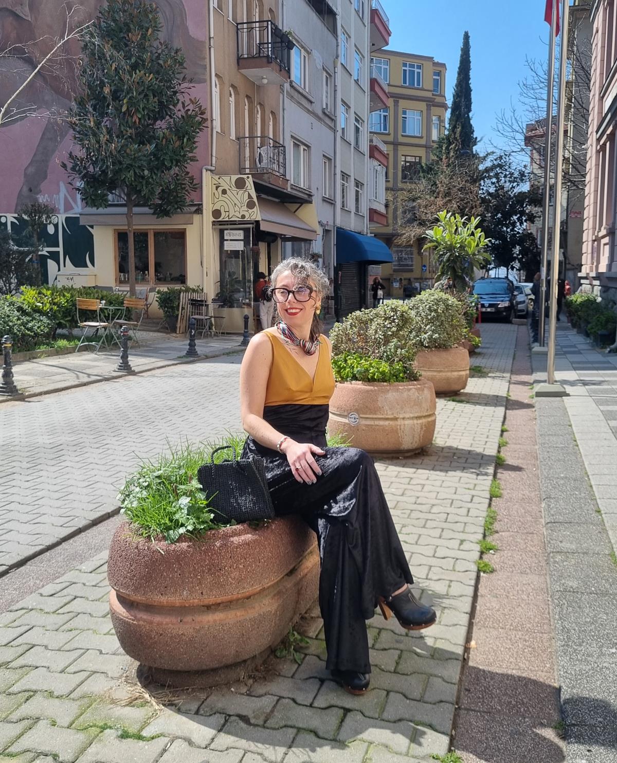 Reina Siyah Kadife Tulum