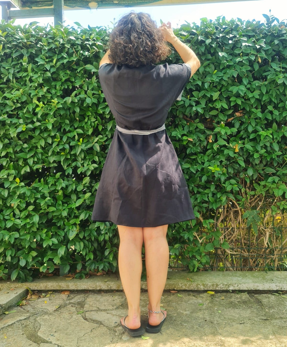 Siyah Keten Kimono