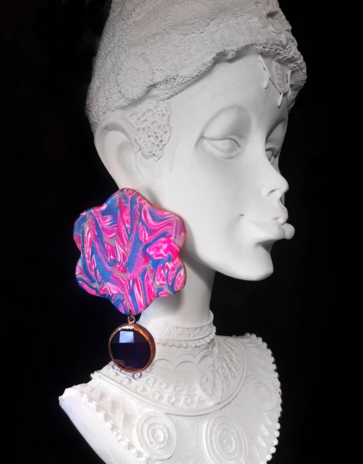 Taşlı Polimer Küpe