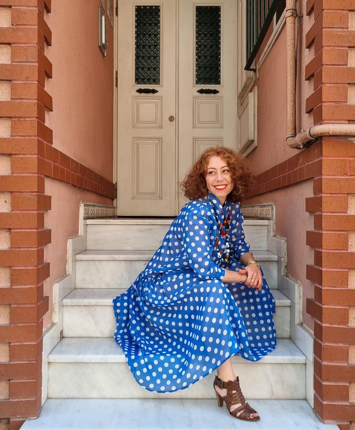 Valeria Transparan Puantiye Desenli Kadın Elbise