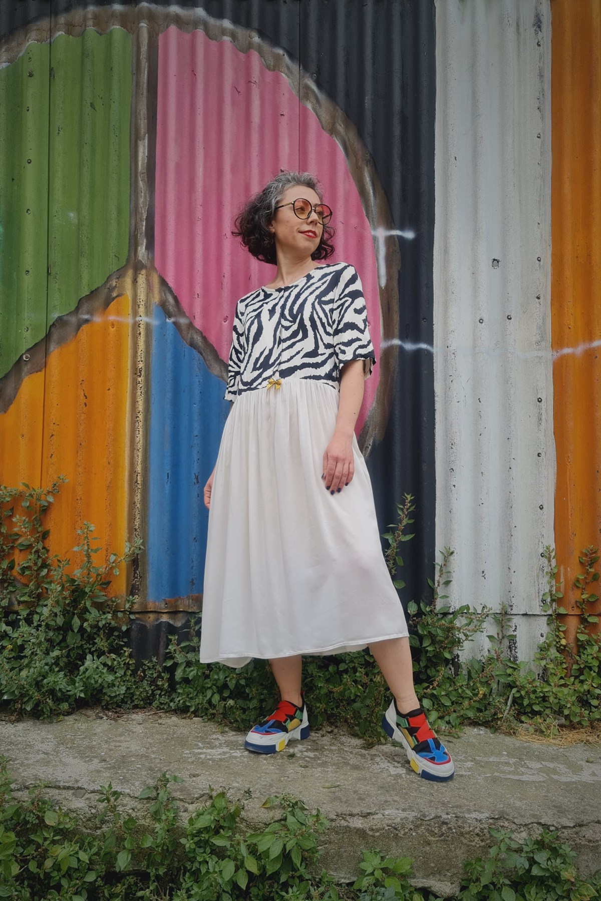 Zebra Desenli Elbise