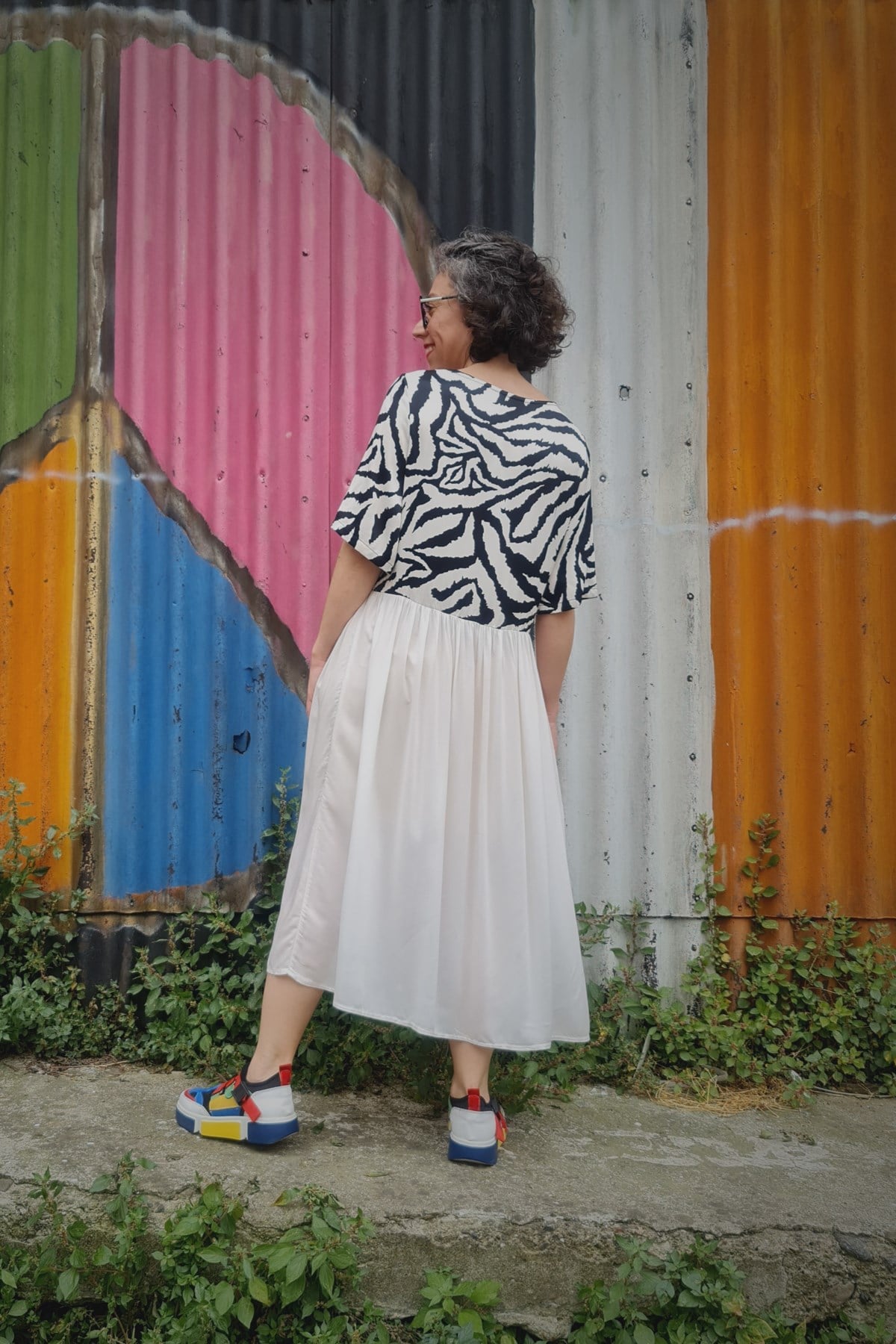 Zebra Desenli Elbise