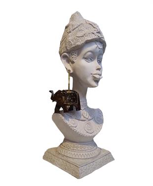 Ahşap Fil Gümüş Küpe